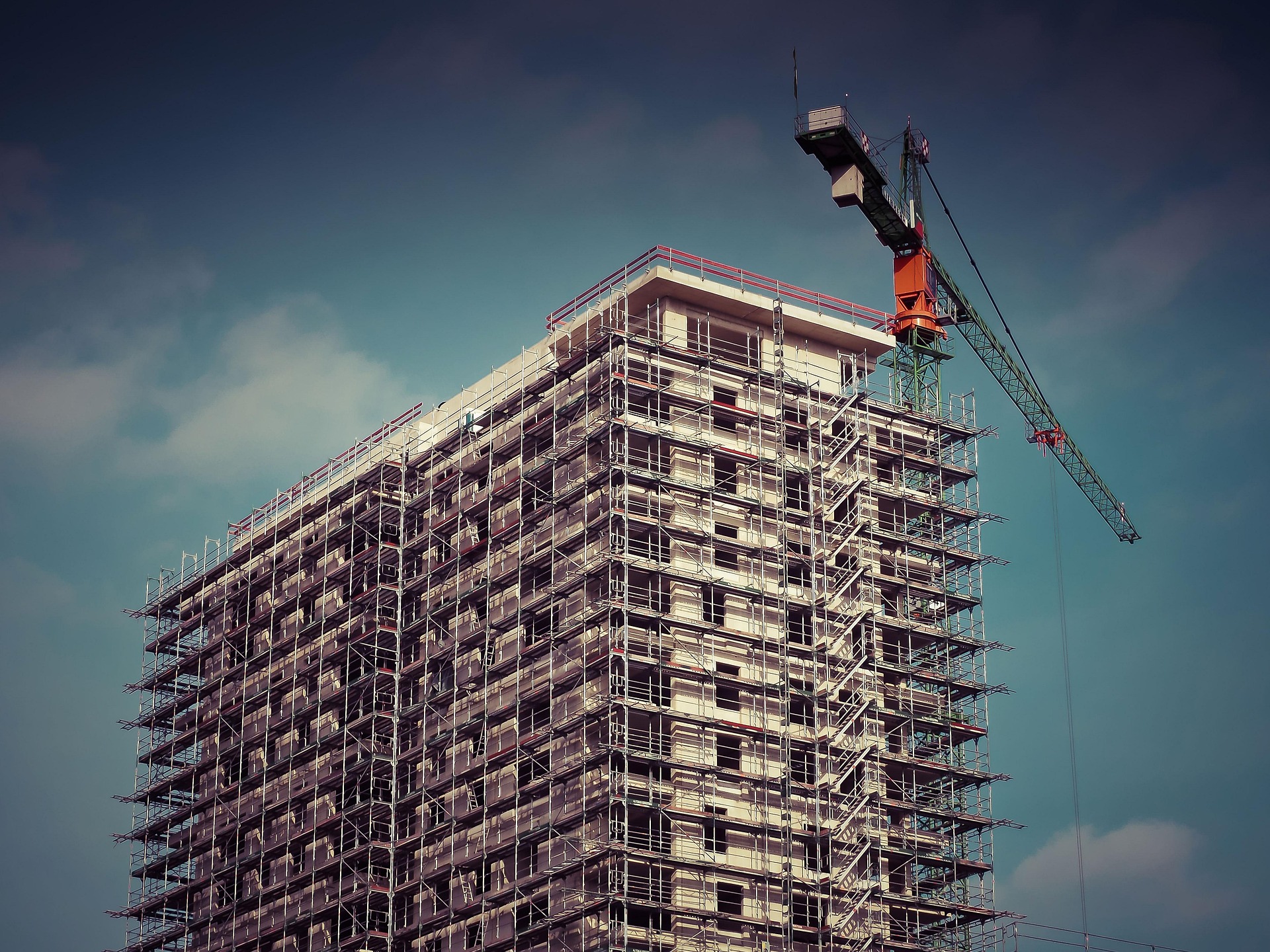 Construction site with crane